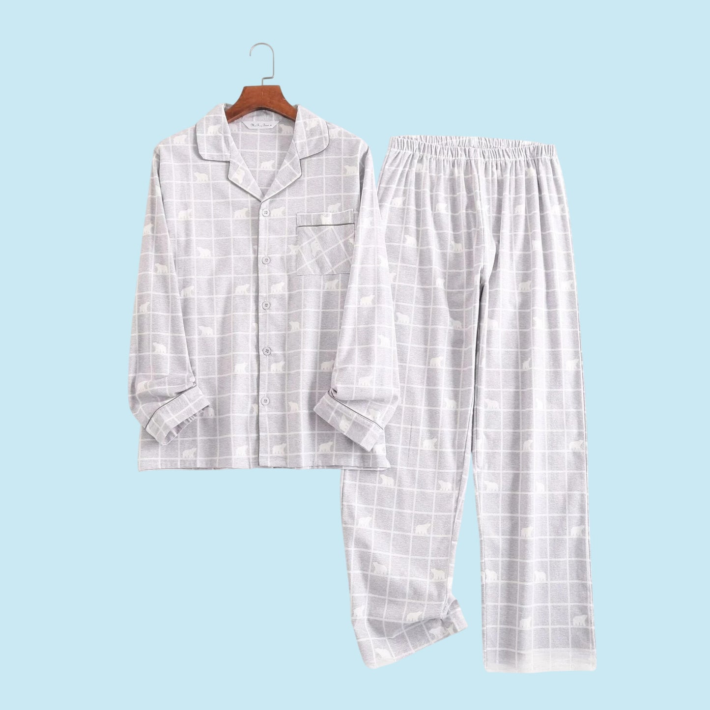 ELEGANCE | Plaid Cotton Flannel Men’s Pajama Set