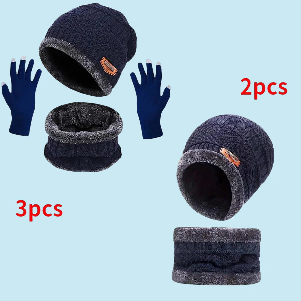 ELEGANCE | Winter Knit Beanie, Scarf & Touchscreen Glove Set