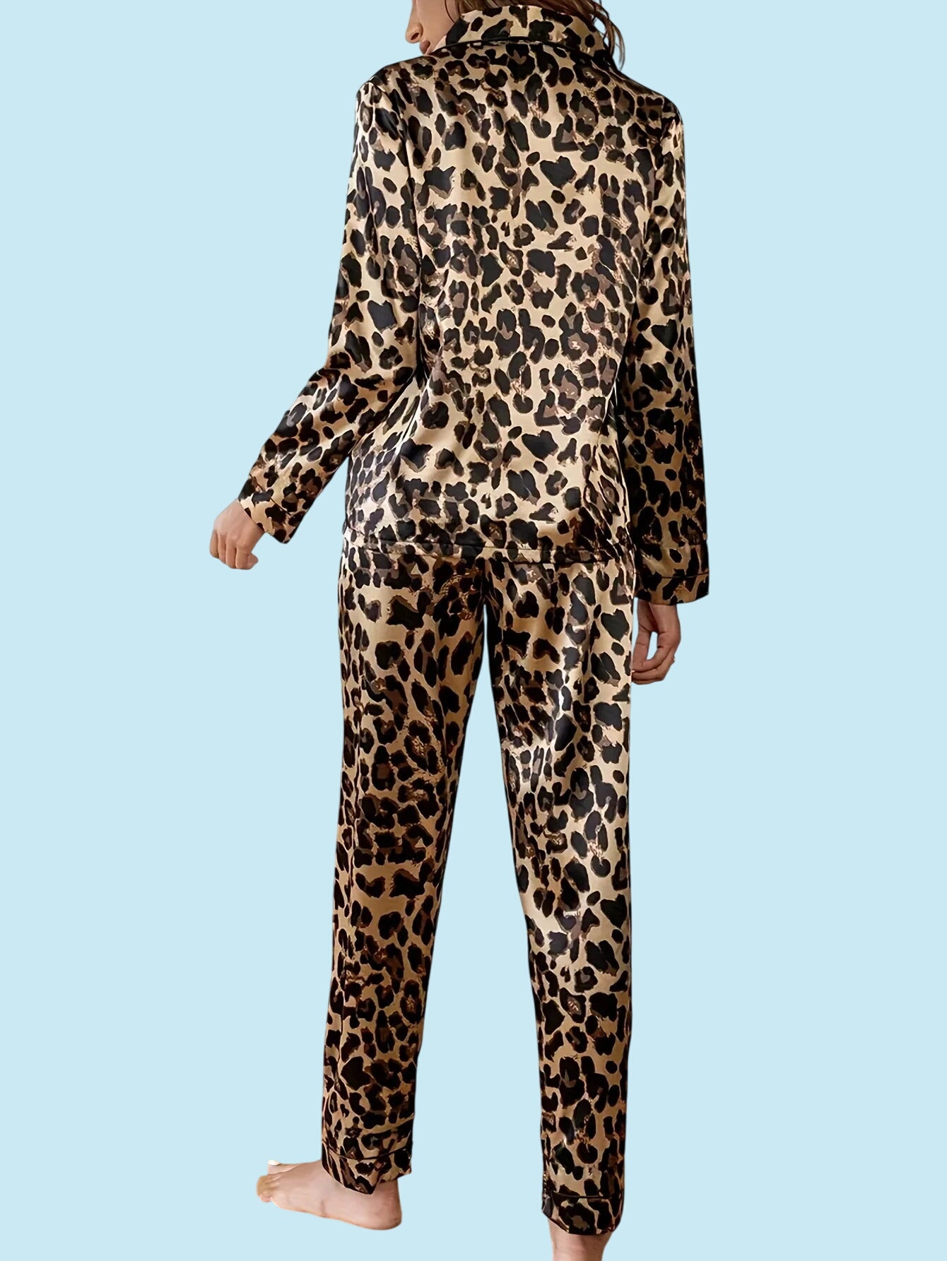 ELEGANCE | Leopard Luxe Satin Pajama Set