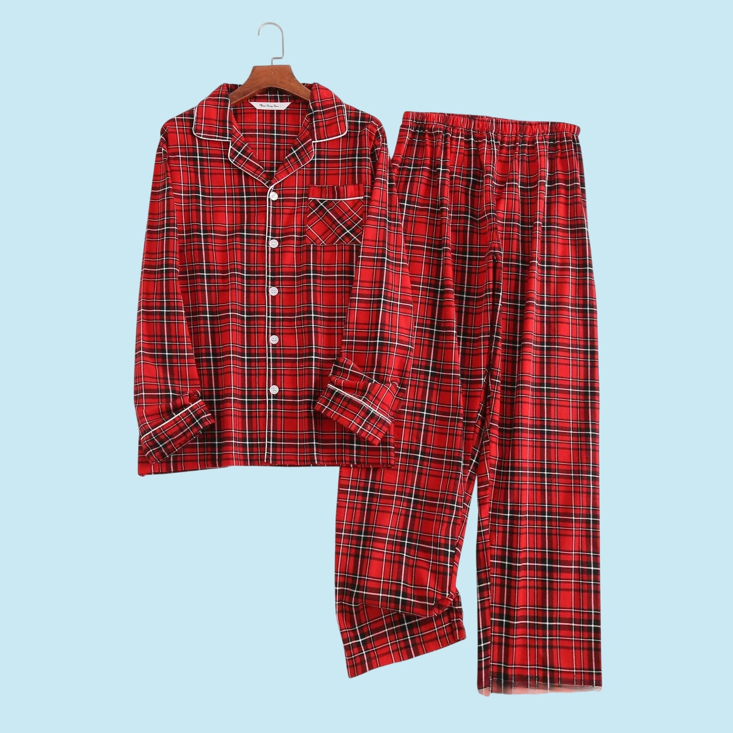 ELEGANCE | Plaid Cotton Flannel Men’s Pajama Set