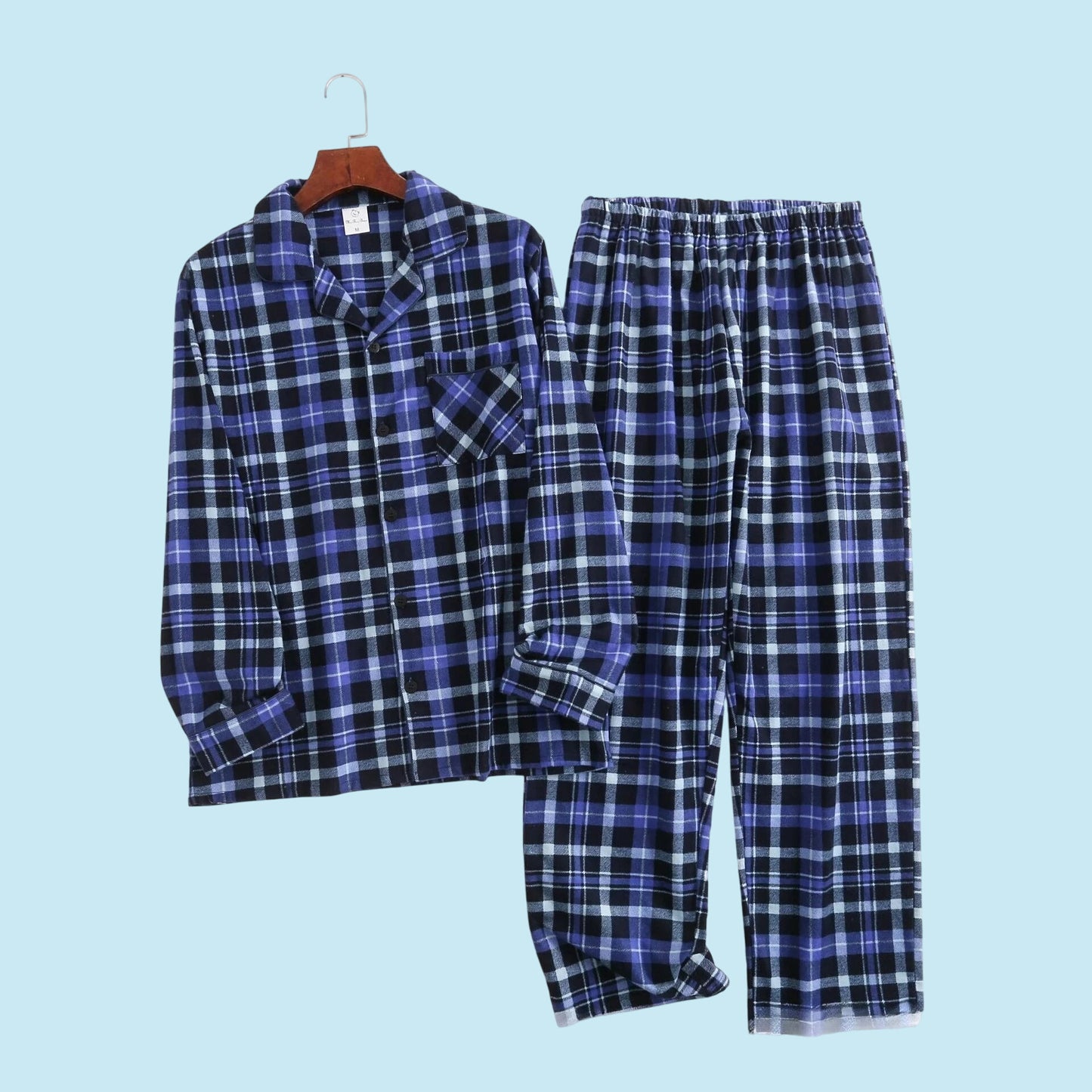 ELEGANCE | Plaid Cotton Flannel Men’s Pajama Set