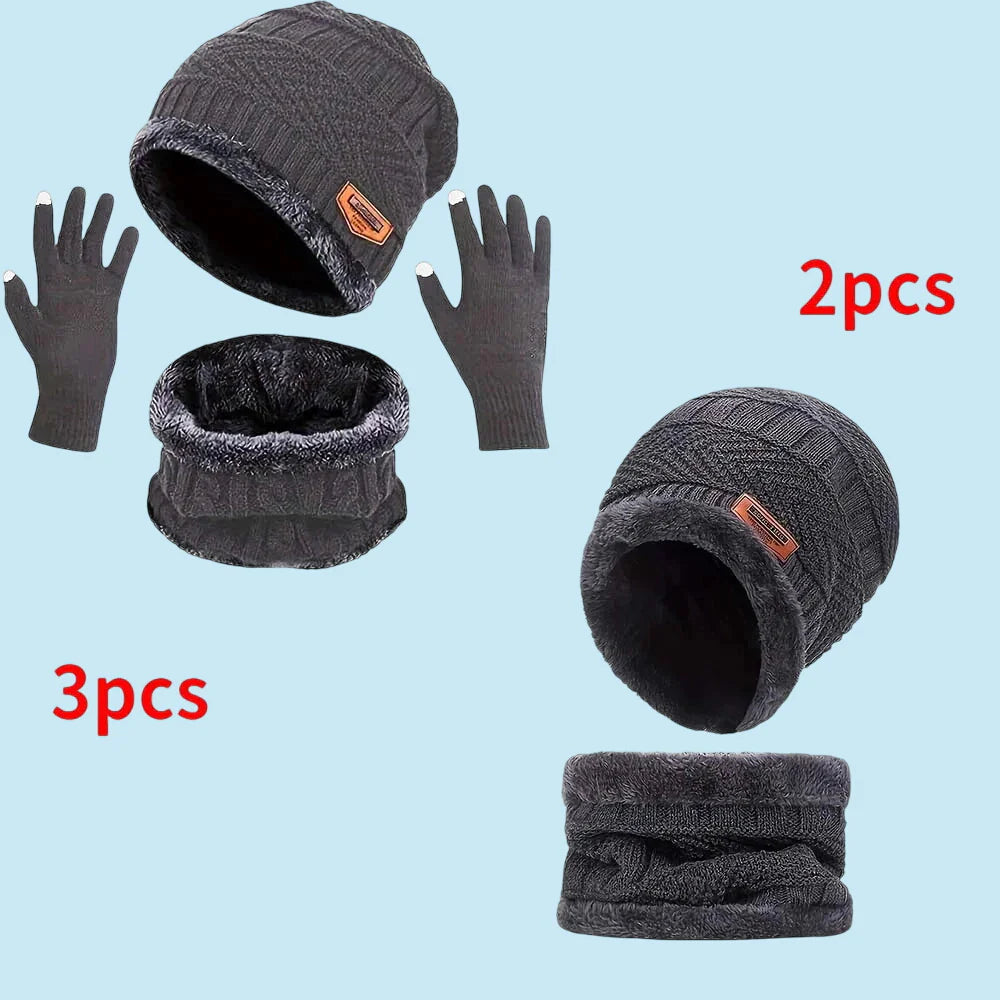 ELEGANCE | Winter Knit Beanie, Scarf & Touchscreen Glove Set