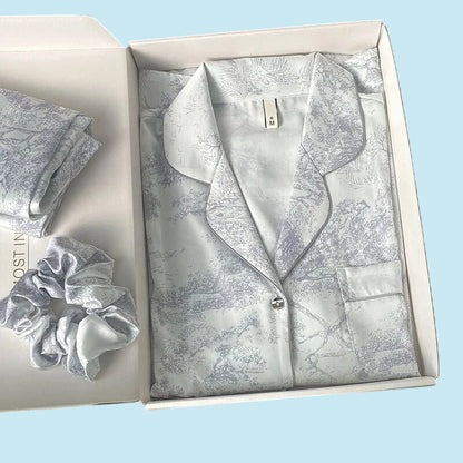 ELEGANCE | Ethereal Print Ice-Silk Lounge Set