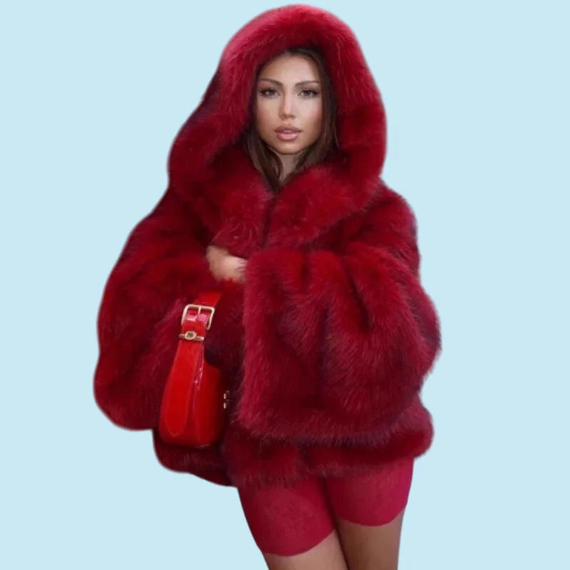 ELEGANCE | Rouge Plush Bomber Jacket