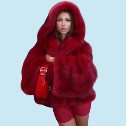 ELEGANCE | Rouge Plush Bomber Jacket