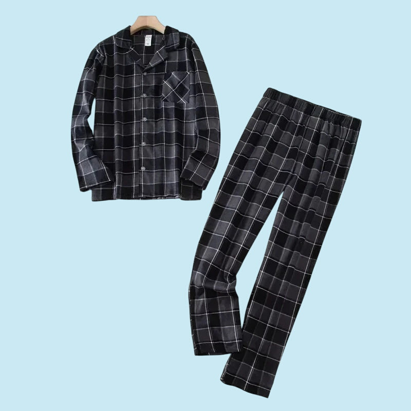 ELEGANCE | Plaid Cotton Flannel Men’s Pajama Set