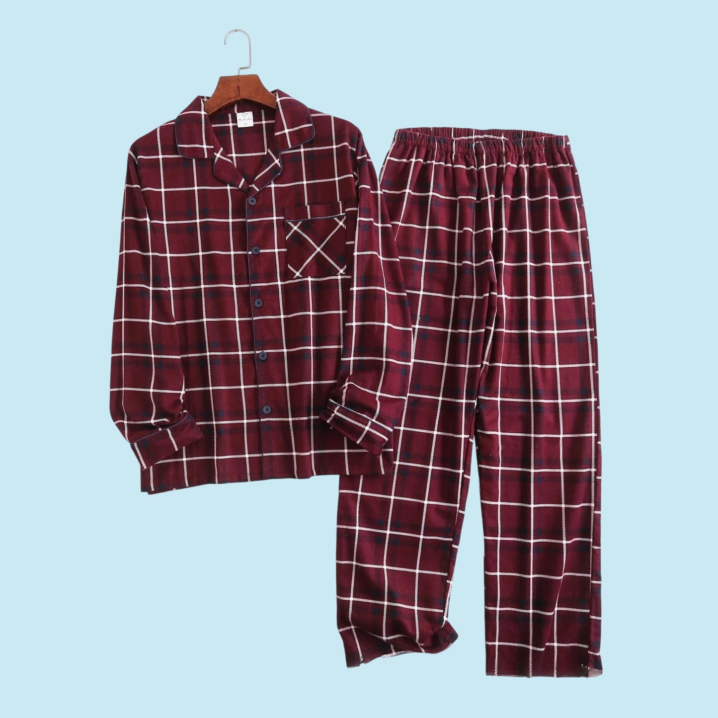 ELEGANCE | Plaid Cotton Flannel Men’s Pajama Set