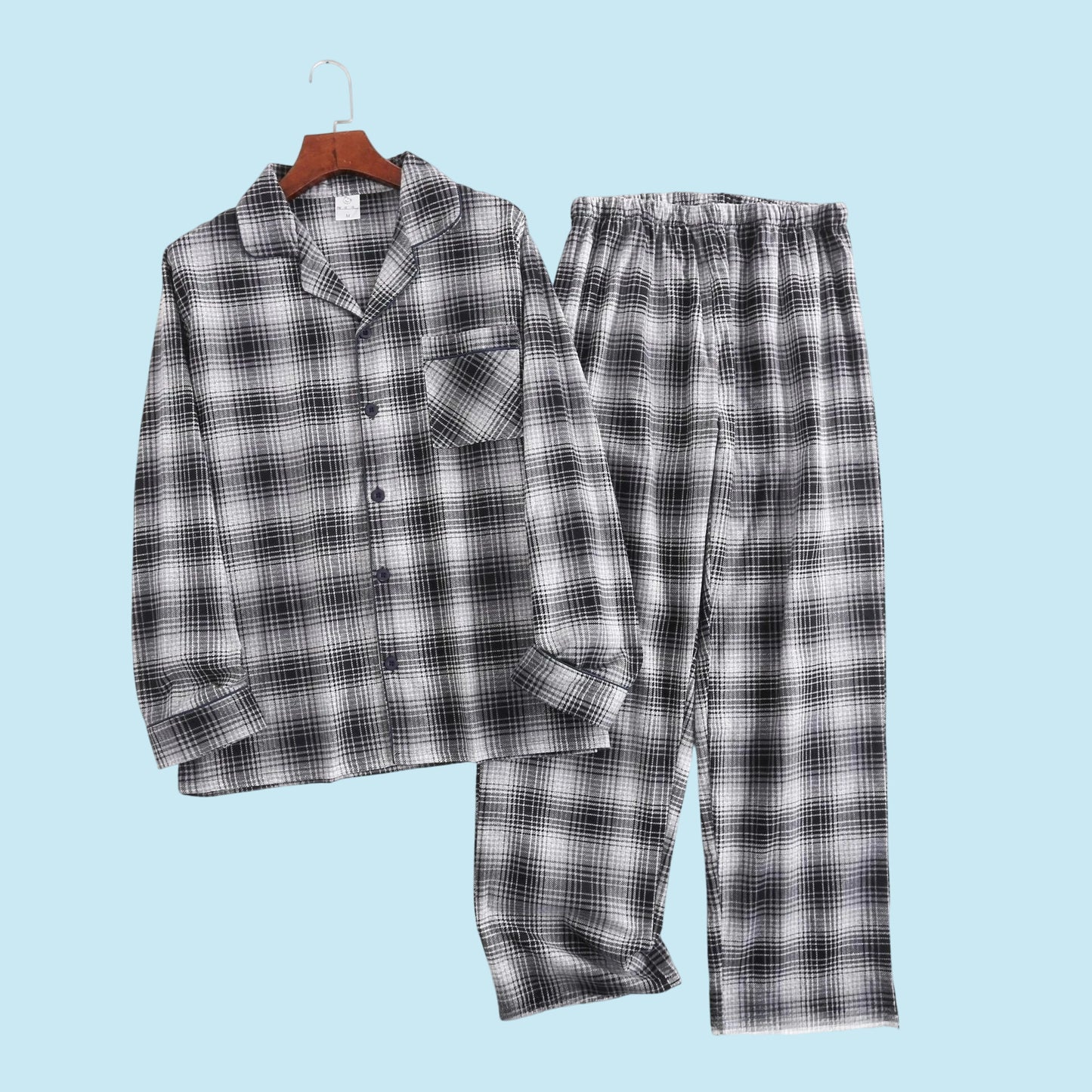 ELEGANCE | Plaid Cotton Flannel Men’s Pajama Set