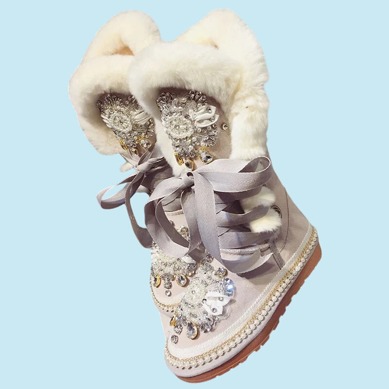 ELEGANCE | Luxury Faux Fur Winter Snow Boots for Women
