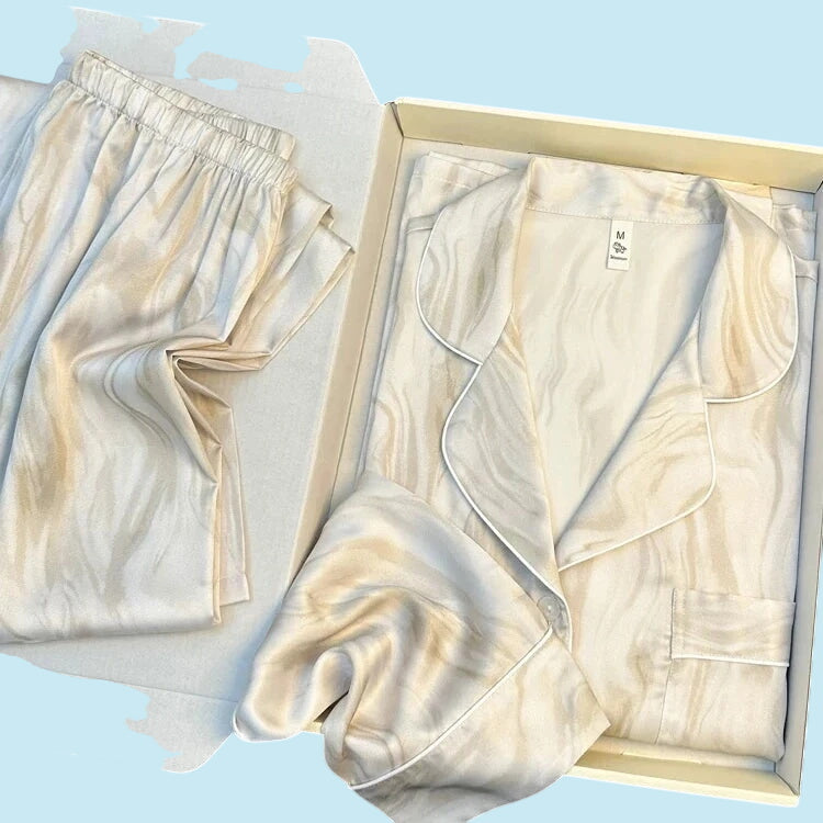 ELEGANCE | Ethereal Print Ice-Silk Lounge Set