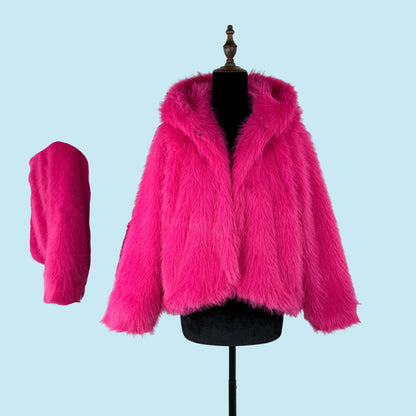 ELEGANCE | Rouge Plush Bomber Jacket